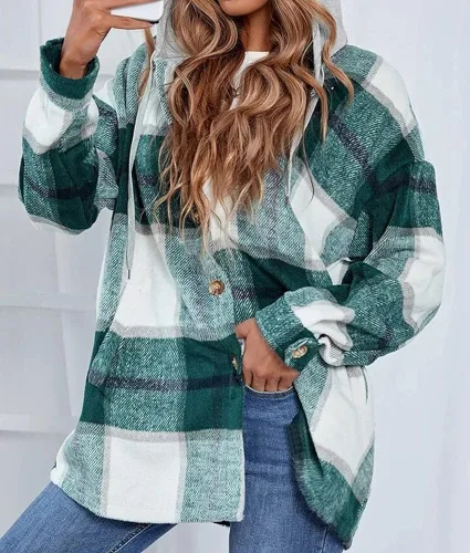Vista 3 de Kedera Sudadera de franela con capucha para mujer de gran tamaño de manga larga estilo novio chamarras abrigos
