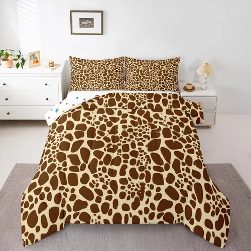 Vista 11 de Erosebridal Juego de edredón rosa para niñas, ropa de cama con estampado de animales para niños y adolescentes, juego de ropa de cama colorido