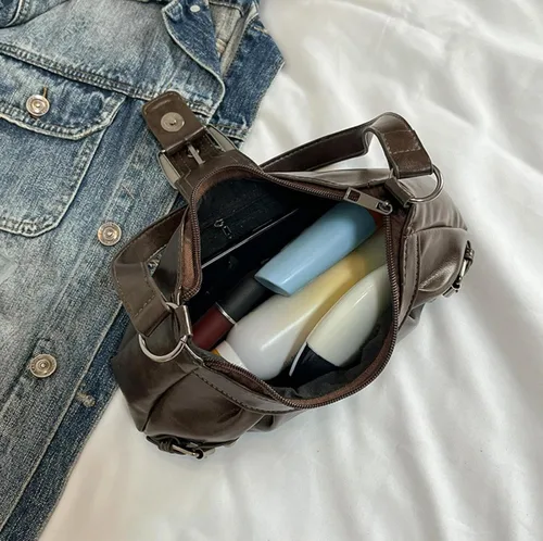 Vista 4 de Y2k - Monederos para mujer, pequeños bolsos de hombro Hobo, bolso gótico punk, bolso de mano moderno para axilas