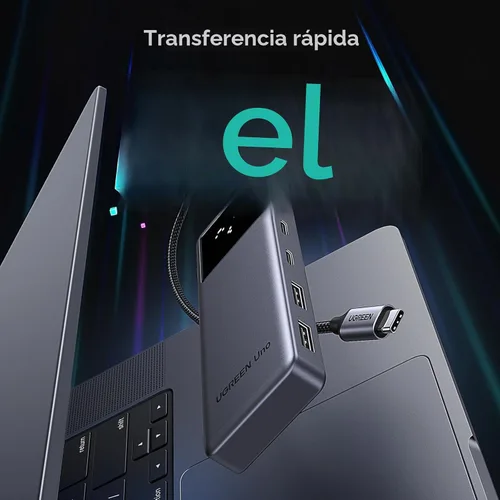 Vista 4 de UGREEN Uno 6 en 1 USB-C Hub 10Gbps Data 4K @60Hz HDMI