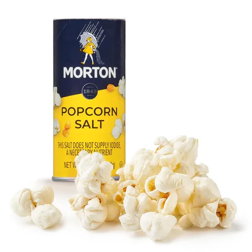Vista 5 de Sal para palomitas de maíz Morton, (3.75 oz), paquete de 2, perfecta para palomitas y condimento Condimento para palomitas de maíz, sabor