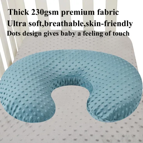 Vista 7 de Set de fundas para almohada de lactancia Dot 2 piezas, fundas ultra suaves compatibles con almohada Boppy, almohada estándar para bebé niño niña