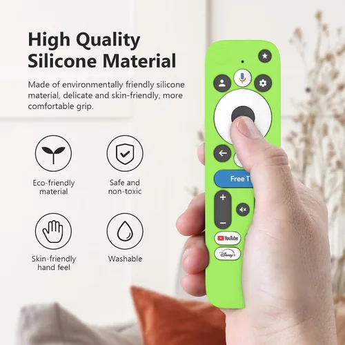 Vista 2 de Funda para Onn Google TV 4K Pro Remote Control 2025, funda de protección completa con cordón, funda de silicona suave para control remoto Onn Google