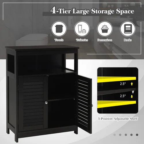 Vista 6 de MAT EXPERT Gabinete de madera independiente con estante ajustable de 3 posiciones, entrada, pasillo, sala de estar, 23.5 pulgadas de largo x 12