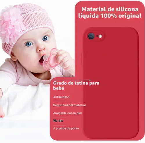 Vista 7 de Vooii Funda para iPhone SE 2022/3rd/2020, iPhone 8/7, silicona líquida mejorada con [bordes planos] [protección de cámara]
