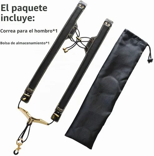 Vista 4 de adorence Correa de Hombro para Saxofón - Correa de Arnés de Saxofón de Cuero Hecha a Mano, Sin Estrés en el Cuello, Alargada para Negro