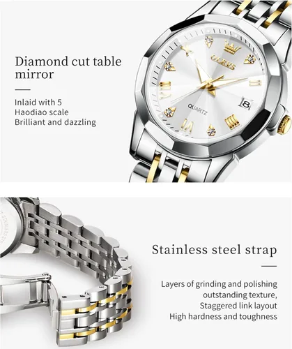 Vista 6 de OLEVS Relojes automáticos para mujer, sin batería, mecánico, de cuerda automática, reloj de pulsera pequeño de lujo, resistente al agua, Tourbillon