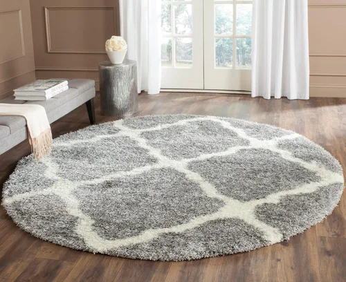 Vista 8 de SAFAVIEH Colección Montreal Shag SGM866C Trellis que no desprende pelusa para sala de estar, dormitorio, comedor y entrada, alfombra decorativa