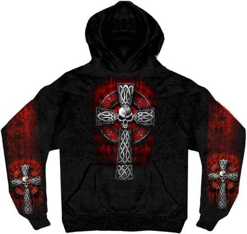 Vista 5 de Hot Leathers sudadera con bolsillo con diseño de cruz celta