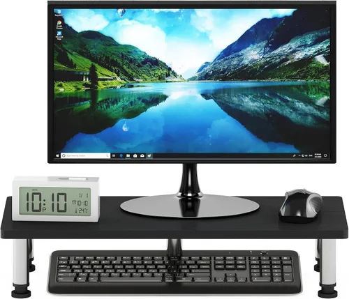 Vista 4 de Furinno Turn-N-Tube Soporte elevador para monitor, americano, tubos de acero inoxidable