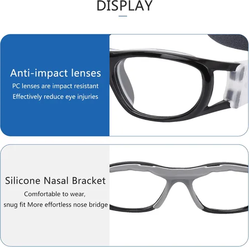 Vista 3 de SooGree Gafas deportivas para niños, baloncesto, regate, fútbol, fútbol, deportes, gafas protectoras de seguridad para los ojos