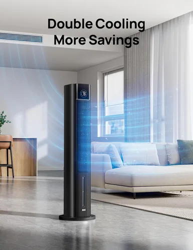 Vista 7 de DREO Ventilador de torre para dormitorio, ventiladores de enfriamiento de 43 pulgadas que soplan aire frío 2025 actualizado, enfriador de aire