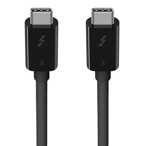 Vista 10 de Belkin - Cable Thunderbolt 3, 100 W, 5K, 2.6 pies, color negro Cable de carga rápida USB-C a USB-C, soporta video Ultra HD 5K, compatible