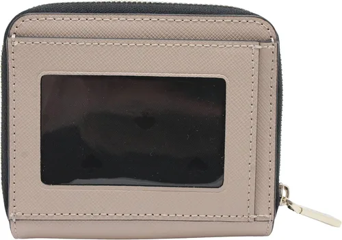 Vista 3 de Kate Spade Staci - Cartera pequeña con cremallera alrededor de color beige cálido, color negro, multicolor