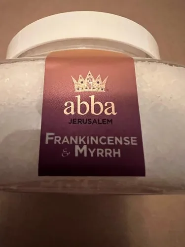 Vista 5 de Sales de baño de incienso y mirra – tarro de 8 onzas – ABBA Jerusalem : disfruta de las propiedades terapéuticas de la sal del mar muerto de Israel.
