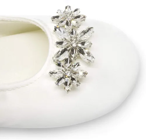 Vista 2 de Pantuflas de satén de novia para mujer, zapatos de baile cómodos para novia
