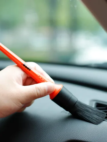 Vista 8 de Kit de cepillos para detalle de coche, juego de 6 cepillos de pelo de jabalí para automóvil, cepillos de microfibra para limpieza sin rayones