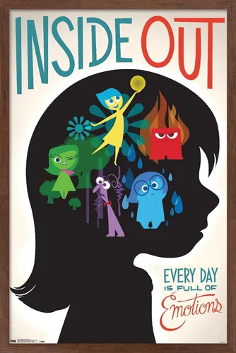 Vista 8 de Trends International Disney Pixar Inside Out - Póster de pared de emociones, 14.725 x 22.375 pulgadas, versión enmarcada de madera de granero