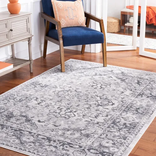 Vista 9 de SAFAVIEH Colección Toscana - Alfombra de pasillo, 2 x 9 pies, color marfil y gris, diseño oriental, no desprende pelusa y de fácil cuidado, ideal