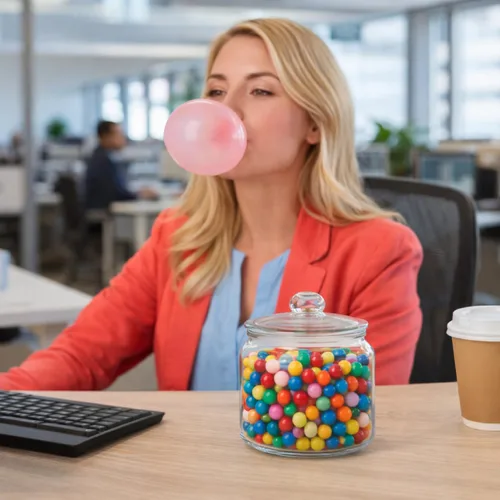 Vista 7 de Recargas de máquina de chicles mini Dubble Bubble 4.4 oz bolsa (paquete de 2), chicle de sabor a fruta surtido de 1/2 pulgada 13mm, paquete
