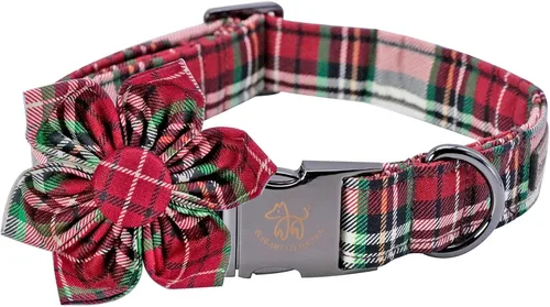 Vista 11 de Elegant little tail Collar de perro de San Patricio con flor, collares de perro con flores, trébol verde, regalo para mascotas, collares ajustables