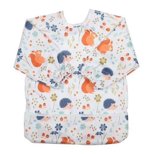 Vista 17 de Babero Camisa de manga larga con bolsillo para bebés de 1 a 3 años (Animal Forest)
