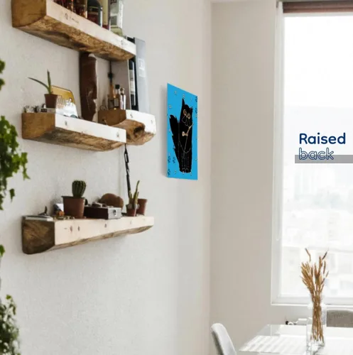 Vista 5 de 3dRose DPP_6109_1 - Reloj de pared, de pelo largo, color negro, gato persa con estampado de patas, 10 x 10 pulgadas