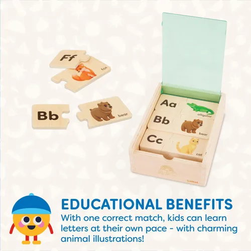 Vista 3 de Battat – One – Match Puzzle – Rompecabezas de madera para niños pequeños – Juguetes de madera – Juguetes educativos – Más de 3 años – Rompecabezas