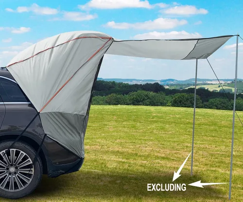 Vista 8 de Hasika Toldo para tienda de campaña, toldo para camping, viajes por carretera, parque, impermeable, 118.110 in, UPF 50+, color gris (grande)