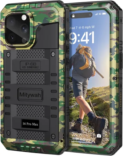 Vista 75 de Mitywah Funda impermeable para iPhone 7/iPhone 8 / iPhone SE 2020, funda de metal resistente de grado militar, protección de cuerpo completo