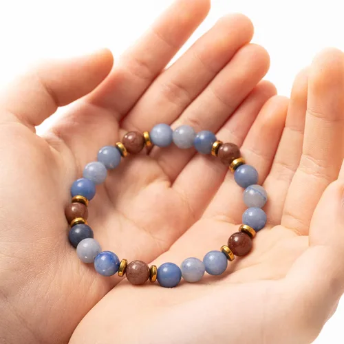 Vista 16 de Pulseras de cristal con cuentas de Charka para mujer, hechas a mano con aventurina verde de 0.315 pulgadas (0.315 in), pulseras de piedra de cristal