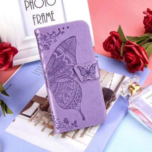 Vista 7 de for Xiaomi 12s Ultra Wallet Case Butterfly Flower Design PU Leather Flip Folio Cover with Card Holder Kickstand Wrist Strap Shockproof Protective