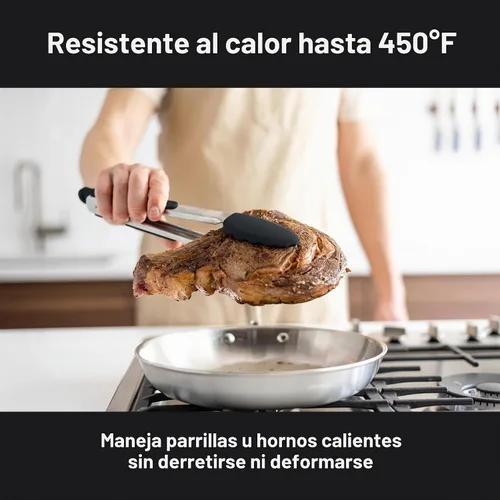 Vista 5 de Misen Pinzas de Cocina - Aptas para Lavavajillas, Resistentes - Herramienta de Parrilla con Punta de Silicona de Precisión - Resistente al Calor
