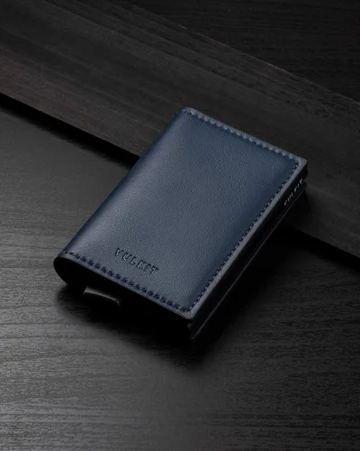 Vista 17 de VULKIT Tarjetero RFID Bloqueo de Cuero Automático Pop Up Cartera Aluminio Slim Pocket Tarjeta de Visita