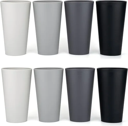 Vista 8 de KX-WARE Vasos de plástico de 32 onzas, vasos grandes para beber, juego de 6, color negro