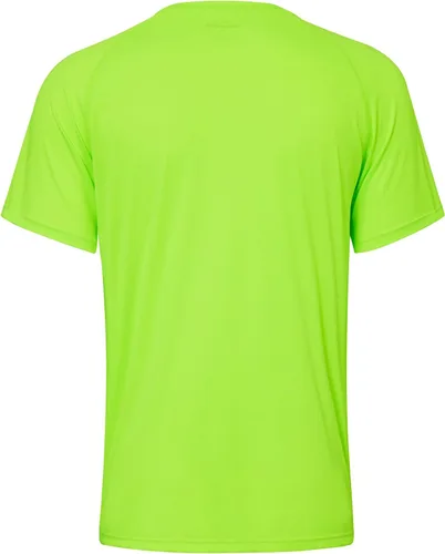 Vista 3 de Willit Camiseta de protección solar con capucha para hombre, manga corta, UPF 50+, FPS, secado rápido, resistente al agua Verde fluorescente