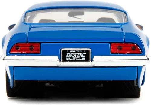 Vista 4 de Jada Big Time Muscle Chevron 1:24 1972 Pontiac Firebird - Coche fundido a presión, juguetes para niños y adultos (azul)