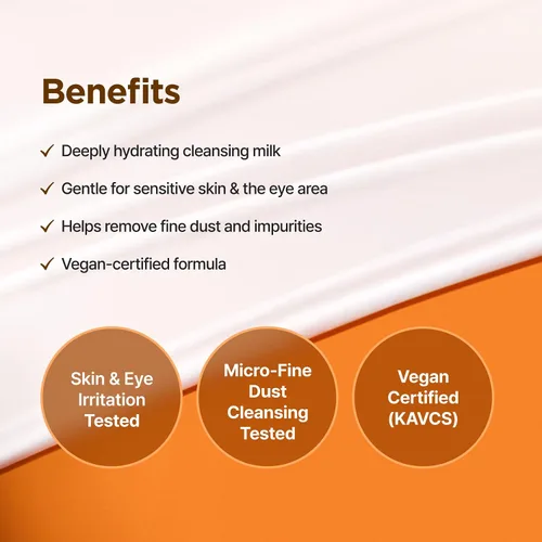 Vista 3 de IsNtree Yam Root Vegan Milk Cleanser 220ml, 7.43 fl.oz Limpiador facial coreano para pieles sensibles Textura rica y cremosa Hidratante