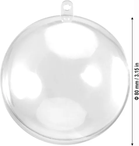 Vista 2 de MANCHAP 40 bolas de adorno transparentes de 3.15 pulgadas, esfera rellenable de plástico de 3.150 in, bola acrílica transparente para bricolaje