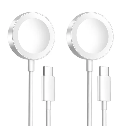 Vista 7 de Cable de carga magnético para cargador de Apple Watch, puerto USB C, cable de carga inalámbrico compatible con iWatch Series
