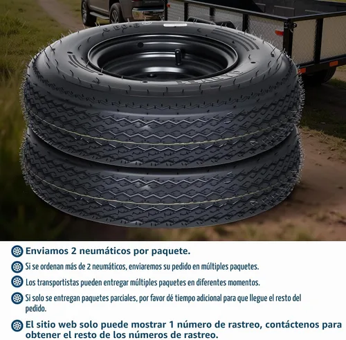 Vista 8 de Garvee 2-Pack 4.80-8 4.80x8 Trailer Tires with 8" Rims