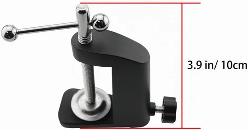 Vista 4 de Abrazadera en C negra Soporte voladizo Abrazadera Soporte de abrazadera de lámpara de escritorio Accesorios de clip Manguera Base de brazo oscilante