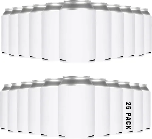 Vista 2 de Paquete de 25 fundas enfriadoras para latas de cerveza, enfriador de bebidas reutilizable con aislamiento suave para botellas de agua, enfriador