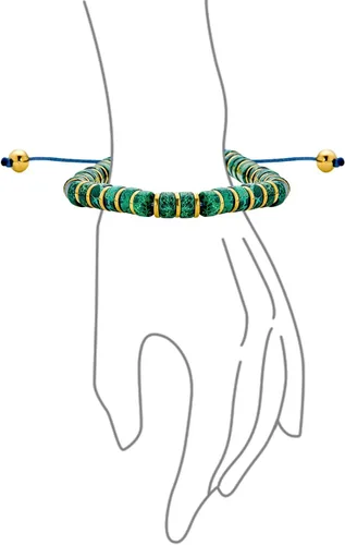 Vista 3 de Boho Natural Gemstone Blue Turquoise Black Brown Tiger Eye Red Lime Orange Jasper Green Jade Malachite Stones Chakra Stacking Bolo Bracelet Gold