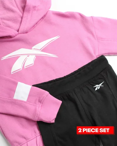 Vista 2 de Reebok Girls' Legging Set - 2 Piece Performance Fleece Hoodie Sweatshirt and Leggings - Active Set for ToddlersGirls, 2T-6X