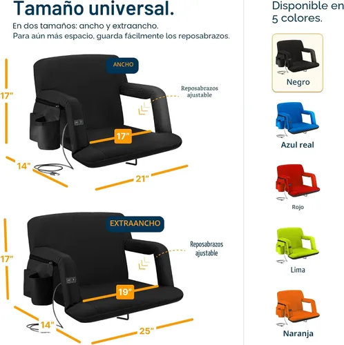 Vista 3 de Alpcour Asiento de estadio de masaje con calefacción, silla reclinable de lujo con respaldo y brazo - Calentador y masajeador integrados - Extra
