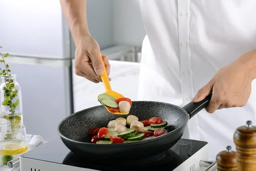 Vista 5 de Juego de utensilios de cocina de silicona, 11 piezas, herramientas de cocina resistentes al calor, espátula, tornillo, pinzas, cuchara, batidor, sin