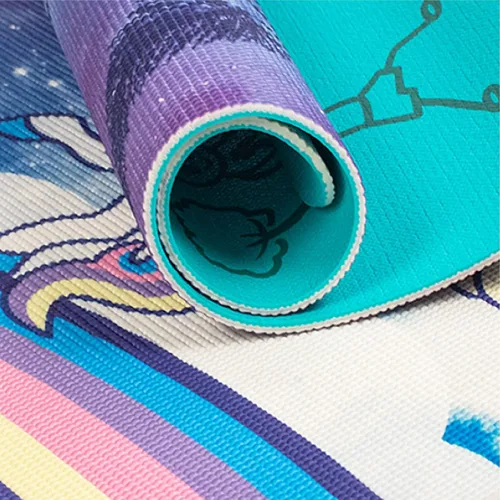 Vista 7 de Myga Childrens Yoga Mat,Eco-Friendly Printed Yoga, Exercise and Fitness Mat for Kids,Features 8 Yoga Poses on the Reverse,Non-Slip, Extra Grip and