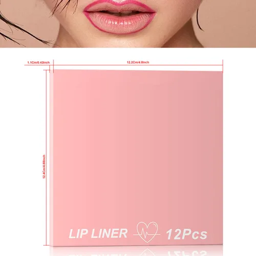 Vista 8 de Baorder Juego de lápices de labios mate de 12 colores, lápiz labial de terciopelo cremoso, de larga duración, impermeable, suave, altamente