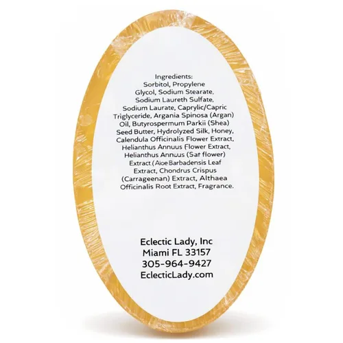 Vista 6 de Eclectic Lady - Barra de jabón de champú de coco exótico con aceite de argán puro, proteína de seda, proteína de miel y extractos de flor